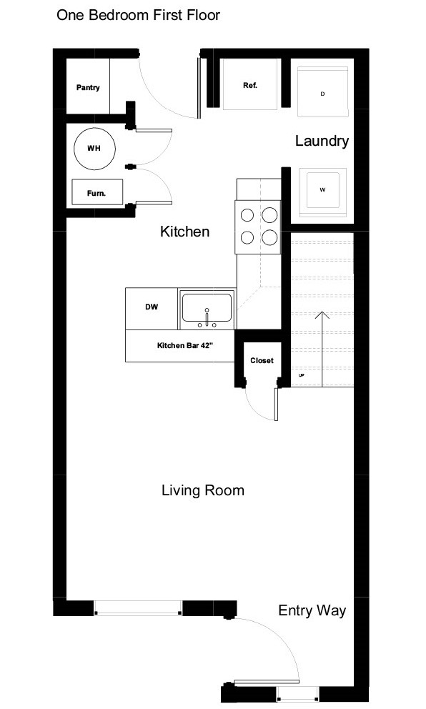 One Bedroom Ridgedale Townhomes